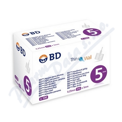 BD jehličky k inz.perům 5mm 31G tenkostěnné 100ks