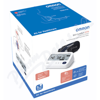 Tonometr digi.OMRON M3 Comfort AFib pažní+zdroj